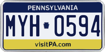 PA license plate MYH0594