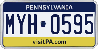 PA license plate MYH0595