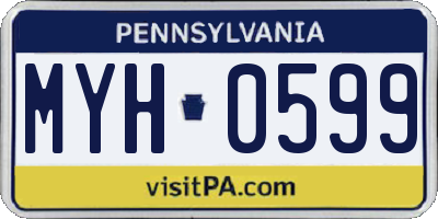 PA license plate MYH0599