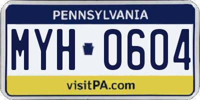 PA license plate MYH0604