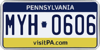 PA license plate MYH0606