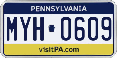 PA license plate MYH0609