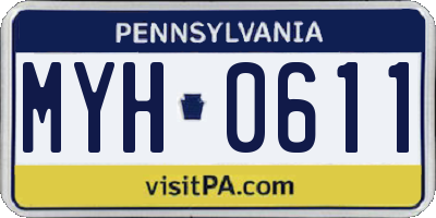 PA license plate MYH0611