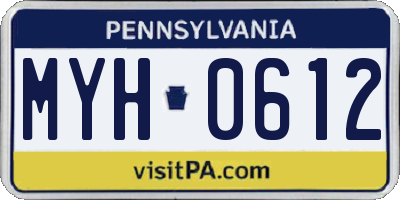 PA license plate MYH0612