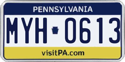 PA license plate MYH0613