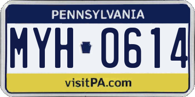 PA license plate MYH0614