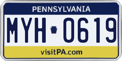 PA license plate MYH0619