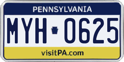 PA license plate MYH0625