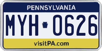 PA license plate MYH0626