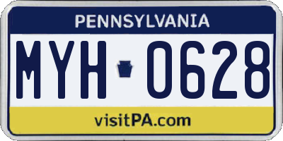 PA license plate MYH0628