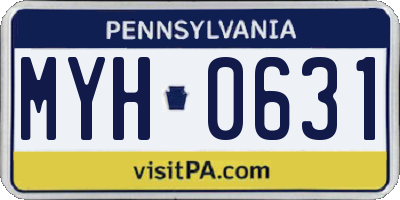 PA license plate MYH0631
