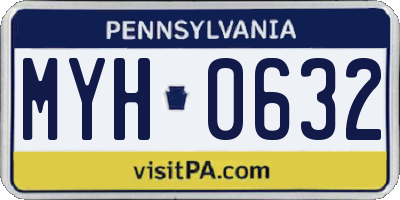 PA license plate MYH0632