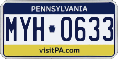 PA license plate MYH0633