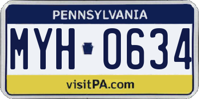 PA license plate MYH0634
