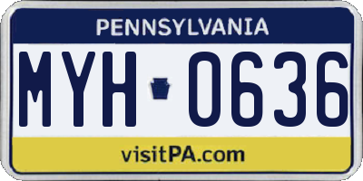 PA license plate MYH0636