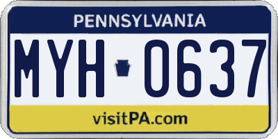 PA license plate MYH0637