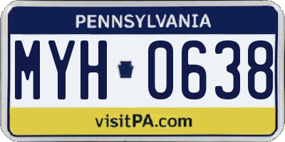 PA license plate MYH0638