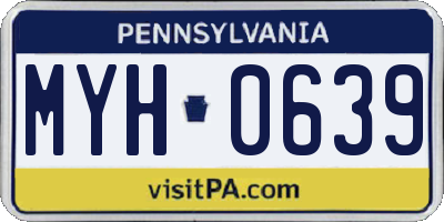 PA license plate MYH0639