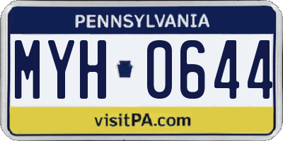PA license plate MYH0644