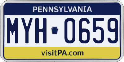 PA license plate MYH0659