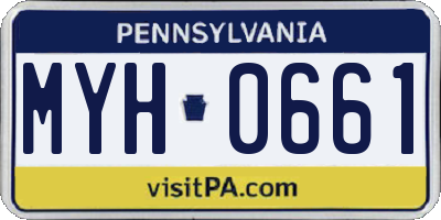 PA license plate MYH0661