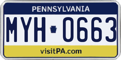PA license plate MYH0663