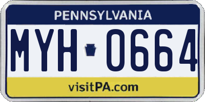 PA license plate MYH0664