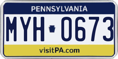 PA license plate MYH0673
