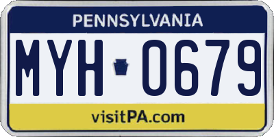 PA license plate MYH0679