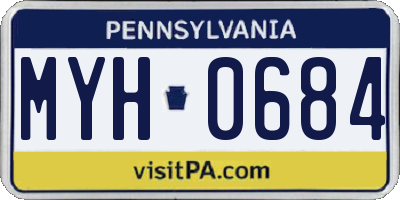 PA license plate MYH0684