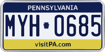 PA license plate MYH0685