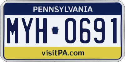 PA license plate MYH0691
