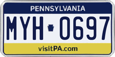 PA license plate MYH0697