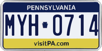 PA license plate MYH0714