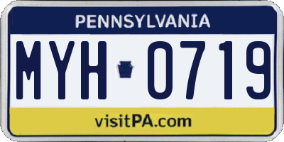 PA license plate MYH0719