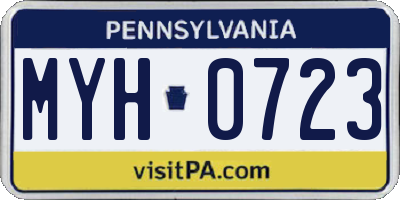 PA license plate MYH0723