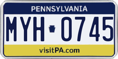 PA license plate MYH0745