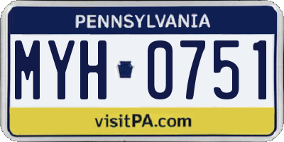 PA license plate MYH0751