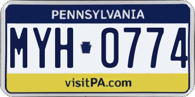 PA license plate MYH0774