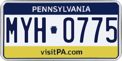 PA license plate MYH0775