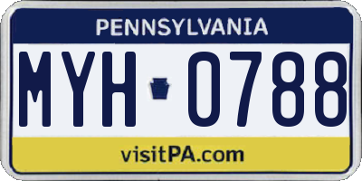 PA license plate MYH0788