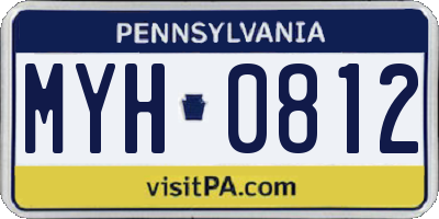 PA license plate MYH0812
