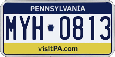 PA license plate MYH0813