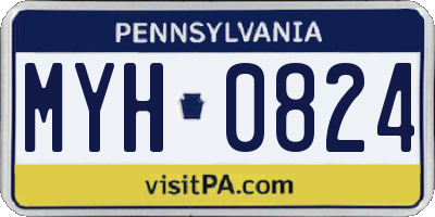 PA license plate MYH0824