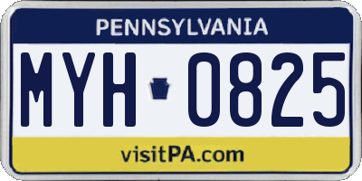 PA license plate MYH0825