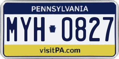 PA license plate MYH0827