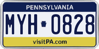 PA license plate MYH0828