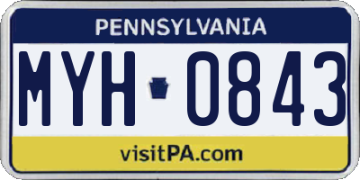 PA license plate MYH0843