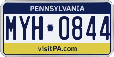 PA license plate MYH0844