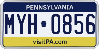 PA license plate MYH0856